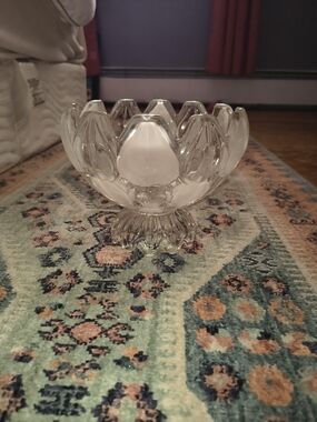 Elegant Moravia Crystal Glass Pedestal Bowl
